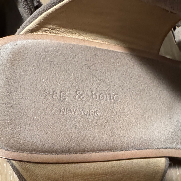 rag & bone “Damien” Beige Wedge Sandals